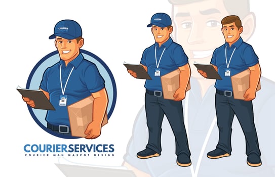 Courier Services Mascot Design vector