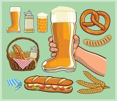 BOOT Beer glass cheers vector