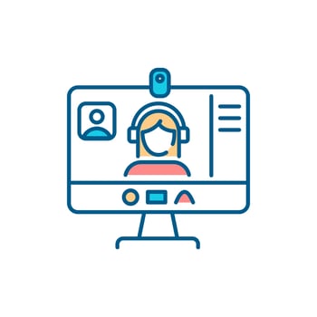 Webinar RGB color icon vector