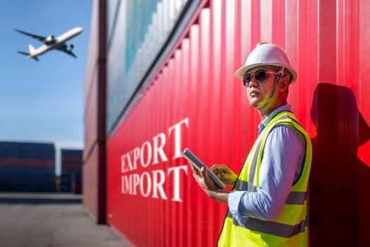 Foreman control supervising container export photo