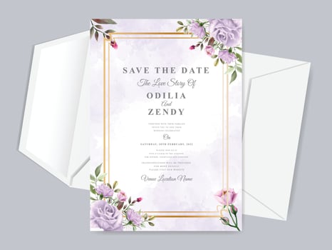 Wedding invitation save the date card template vector
