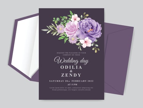 Wedding invitation card template vector