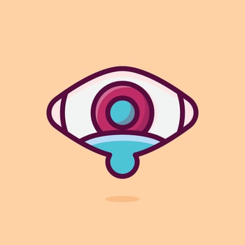 Eye Vector Icon Illustration. Flat Cartoon Style Suitable for Web Landing Page, Banner, Sticker, Background.