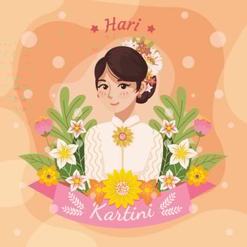 Beautiful Cute Kartini Character vector