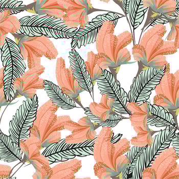 Contemporary floral seamless pattern set. Modern exotic design for paper, cover, fabric, interior decor and other uses vector