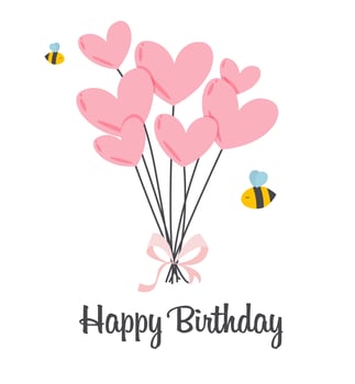 Shiny pink heart balloons vector background colorful romance