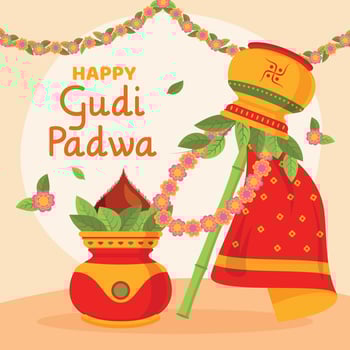 Happy Gudi Padwa Background vector