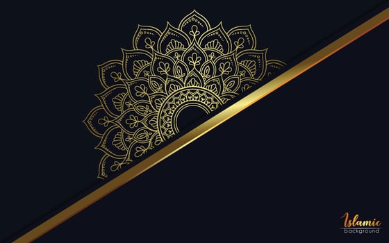 Luxury gold mandala ornate background for wedding invitation, book cover vector