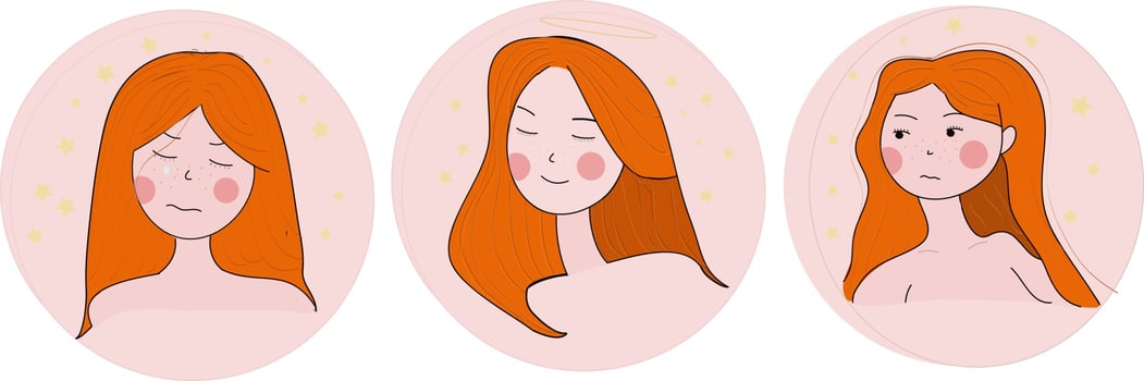 Set of girls icons vector