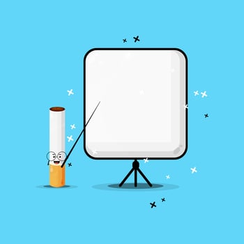 Cute cigarette mascot becomes a teacher vector