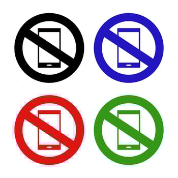 Set Of Smartphone Ban On White Background vector
