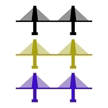 Bridge Set On White Background vector