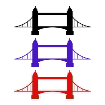 Bridge Set On White Background vector