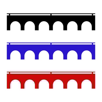 Bridge Set On White Background vector