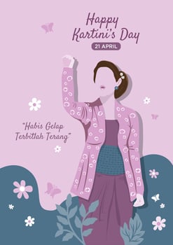 Indonesian Woman Wearing Traditional Kebaya vector