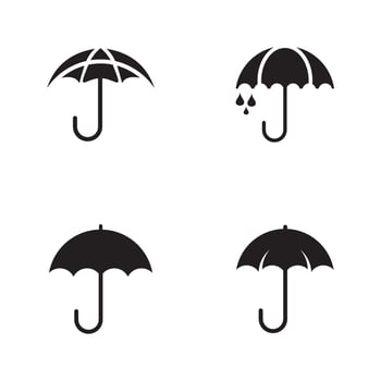 Umbrella icon logo design template vector