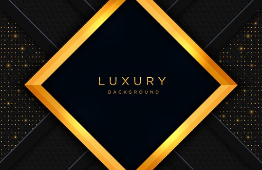 Luxury elegant background with gold lines composition and luster effect. Business presentation layout vector