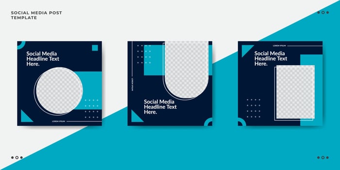 Blue fashion social media post banner template vector