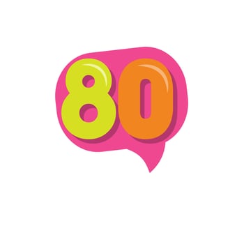 80 Years Kids Anniversary Vector Template Design Illustration