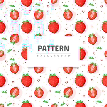 Seamless strawberry fruit pattern vector