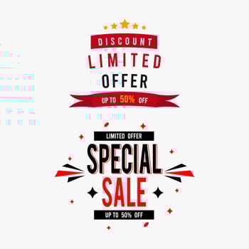 Limited Offer Sale Banner Set vector