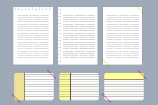 Collection of Simple Note Papers vector
