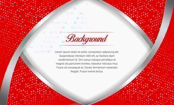 Red and Silver Presentation Background With Halftone and Curved Shapes vector