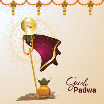 Gudi padwa celebration background vector