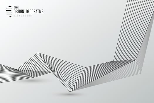 Abstract black line tech pattern artwork decorative design background. illustration vector eps10