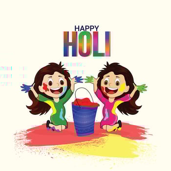 Creative illustration of happy holi festival celebration vector