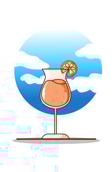 sweet orange juice cartoon illustration vector