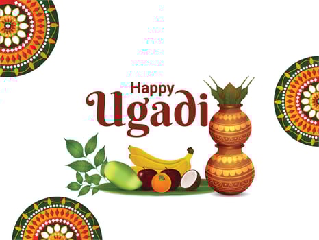 Happy ugadi greeting card vector