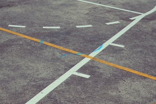 Street basketball court of lines and marks photo