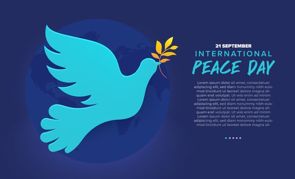 21 September, international peace day vector