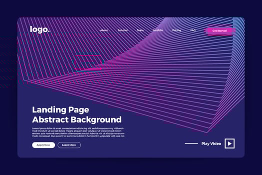 Landing page abstract background vector
