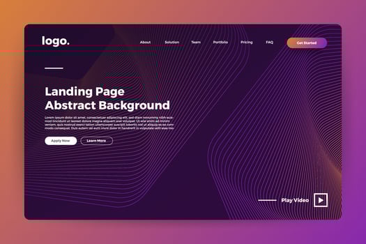 Landing page abstract background vector