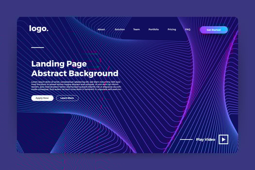 Landing page abstract background vector