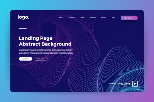 Landing page abstract background vector