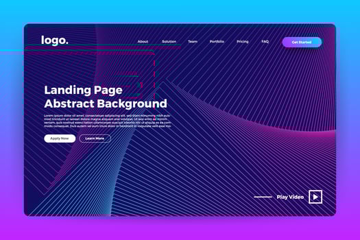 Landing page abstract background vector