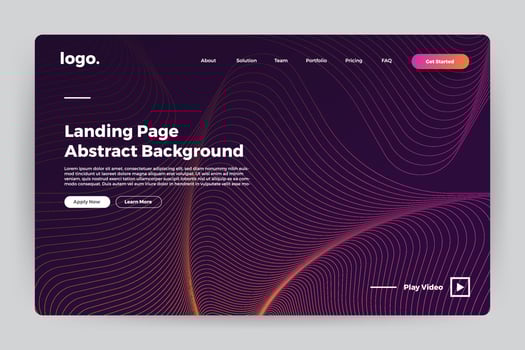 Landing page abstract background vector