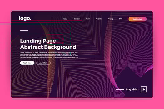 Landing page abstract background vector