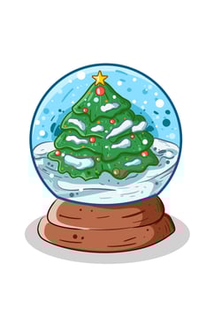 Hand drawn Christmas snowball globe illustration vector