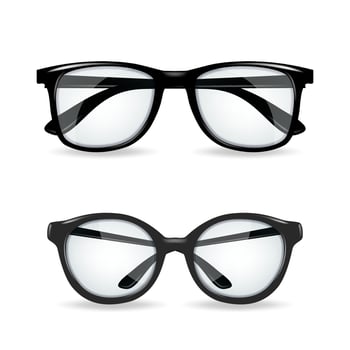 Black vector realitic glasses isolated on white background