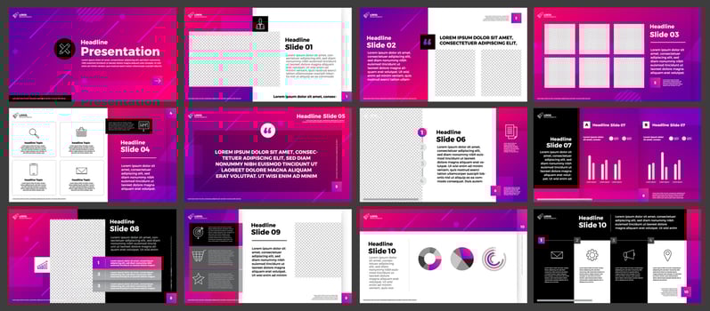 Presentation template set vector