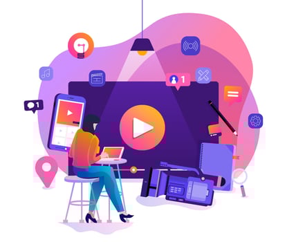 VLOG Video marketing vector
