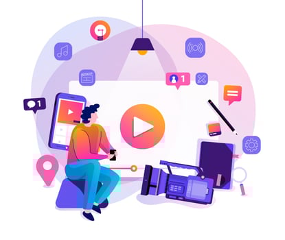 VLOG Video marketing vector