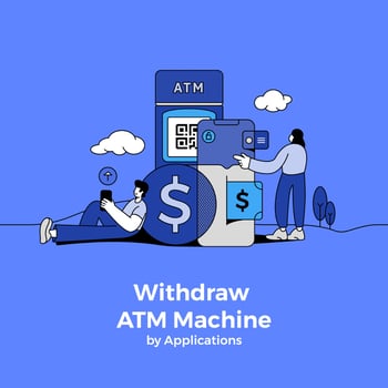 Withdrawing Money from ATM Machine vector