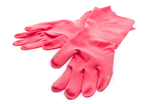Rubber glove isolated on white photo
