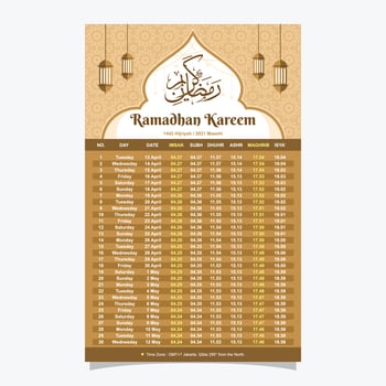 Islamic Ornament Calendar Template vector