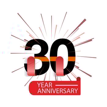 30 Year Anniversary Vector Template Design Illustration